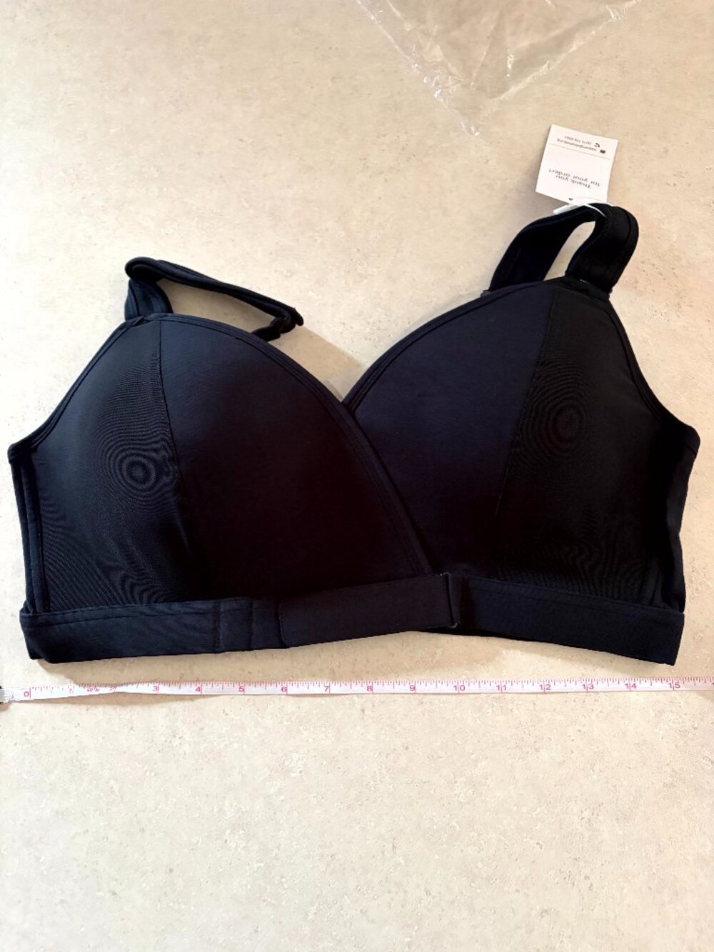 Vera Comfort Women’s Size 2XL Black Wirefree Adj. Strap Front Closure Sports Bra